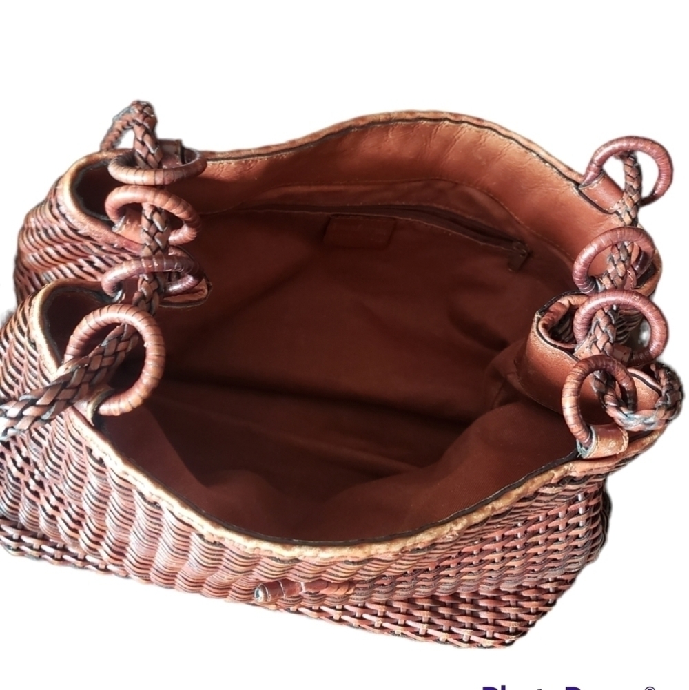 HP. Luna Borsa Genuine Leather Wicker Bag - Picture 6 of 16
